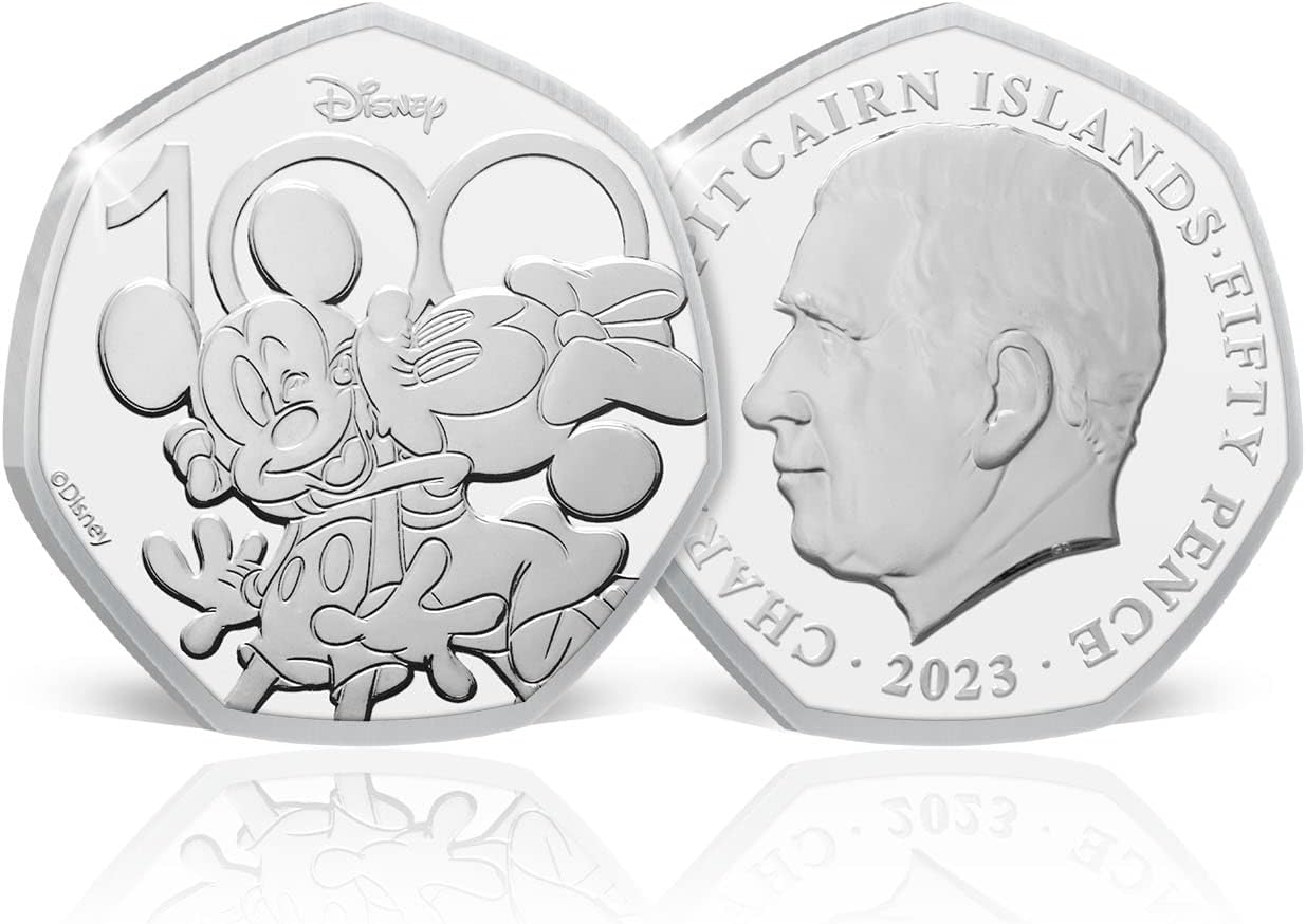 Disney 100th Anniversary Annual Set van 6 munten 2023 Brilliant Uncirculated 50p £2 £5