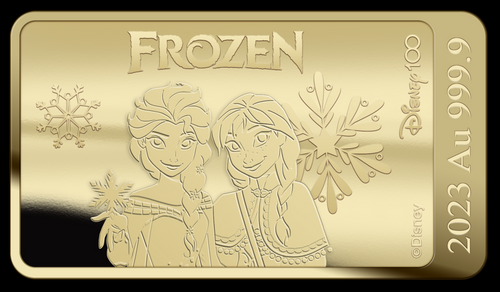 (uitverkocht) Frozen Goudbaar – Disney 100 Jaar (1/100 oz)
