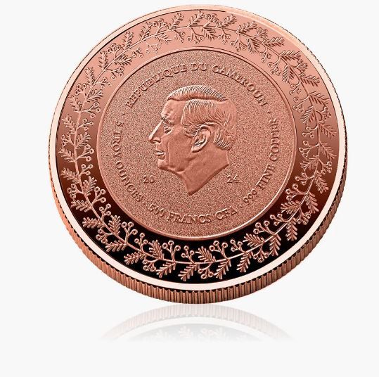 Kerstman 2025 gekleurde 5oz koperen munt