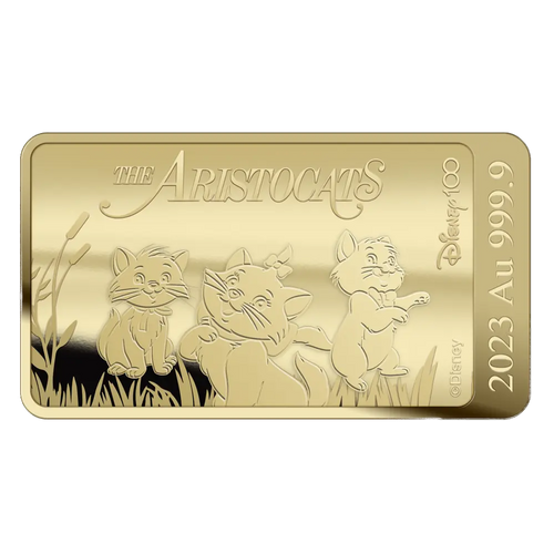 (uitverkocht) De Aristocats Goudbaar – Disney 100 Jaar (1/100 oz)