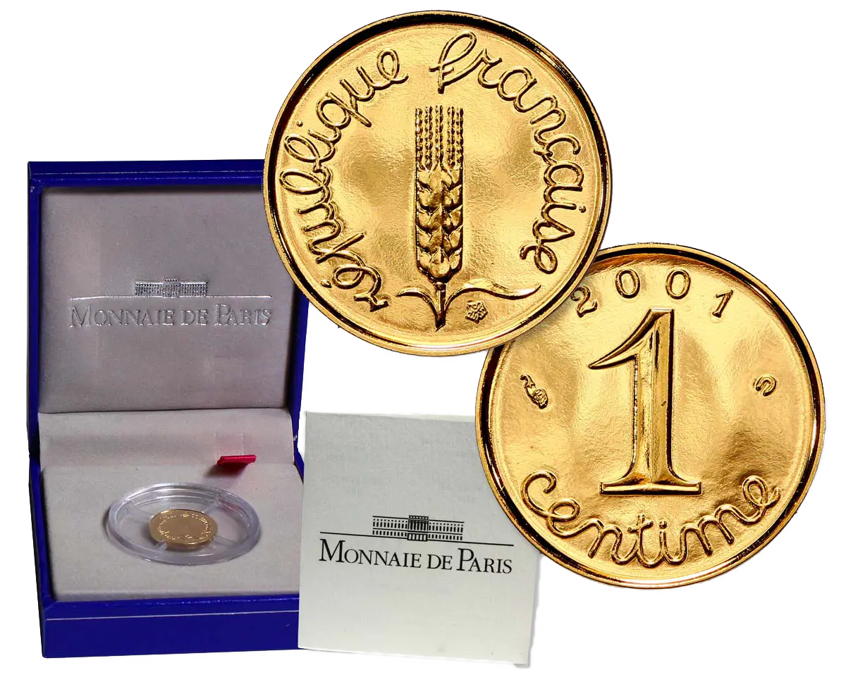 1 Centime Épi  Goud  2001  Monnaie de Paris